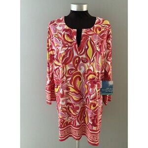 NWT Coolibar St. Lucia Tunic Top Size XXL Pink Floral Sun Protective UPF 50+